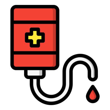 Kan Torbası Vektör Simgesi Tasarımı Çizimi