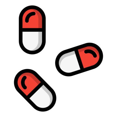 Kapsül Vektör Simgesi Tasarım İllüstrasyonu