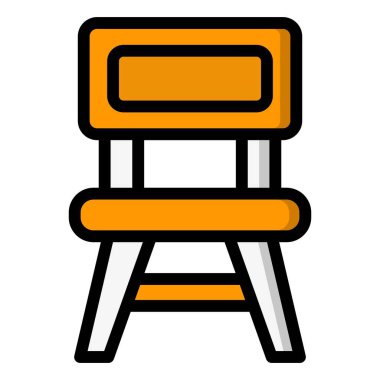 Sandalye Vektörü Simgesi Tasarım İllüstrasyonu