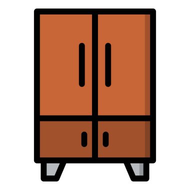 Dolap Vektörü Simgesi Tasarım İllüstrasyonu