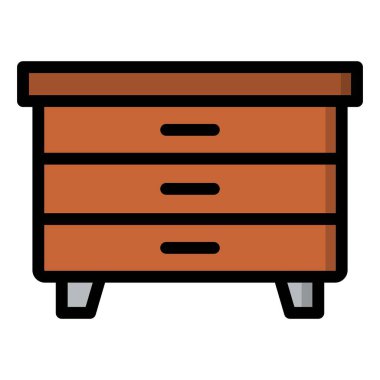 Nightstand Vektör Simgesi Tasarım İllüstrasyonu
