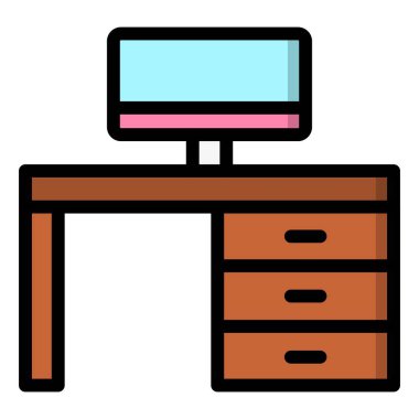 Çalışma Alanı Vektör Simgesi Tasarım İllüstrasyonu