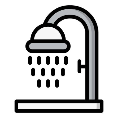 Duş Vektörü Simgesi Tasarım İllüstrasyonu