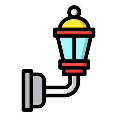 Duvar Lambası Vektör Simgesi Tasarım İllüstrasyonu