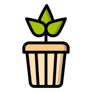 Bitki Ot Vektörü Simgesi Tasarımı Çizimi