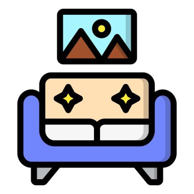 Oturma odası Vektör Simgesi Tasarım İllüstrasyonu