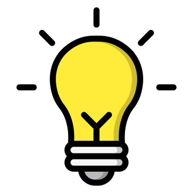 Ampul Vektörü Simgesi Tasarım İllüstrasyonu