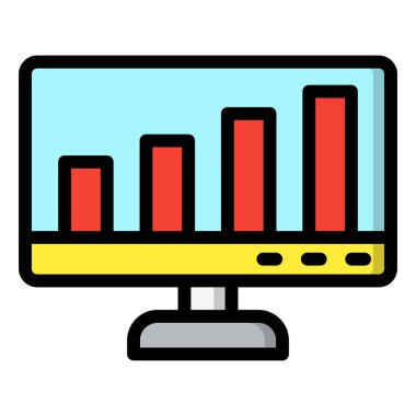 Çubuk Çizelgesi Vektör Simgesi Tasarımı İllüstrasyonu