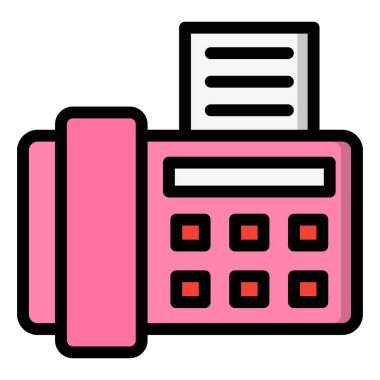 Faks Makinesi Vektör Simgesi Tasarım İllüstrasyonu