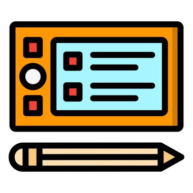 Grafik Tableti Vektör Simgesi Tasarım İllüstrasyonu