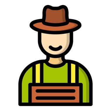 Çiftçi Vektör Simgesi Tasarım İllüstrasyonu