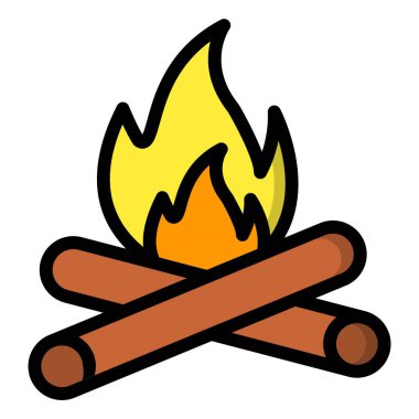 Şenlik Ateşi Vektör Simgesi Tasarım İllüstrasyonu