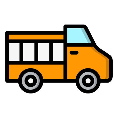 Kamyon Vektör Simgesi Tasarım İllüstrasyonu