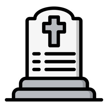 Mezarlık Vektör Simgesi Tasarım İllüstrasyonu