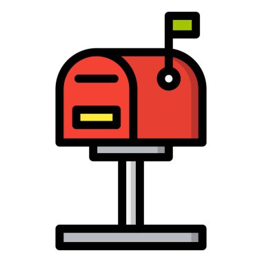 Posta Kutusu Vektör Simgesi Tasarım İllüstrasyonu