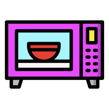 Mikrodalga fırın Vektör Simgesi Tasarım İllüstrasyonu