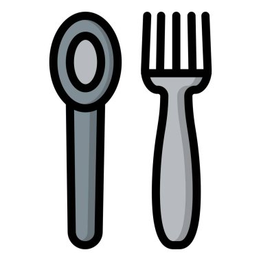Çatal bıçak vektör simgesi tasarım çizimi