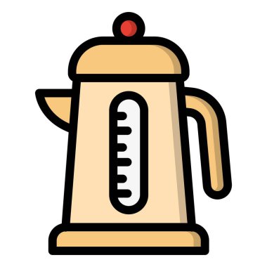 Elektrikli Kettle Vektör Simgesi Tasarım Çizimi