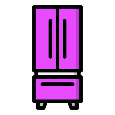 Buzdolabı Vektörü Simgesi Tasarım İllüstrasyonu