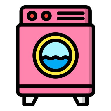 çamaşır makinesi vektör tasarım illüstrasyonu