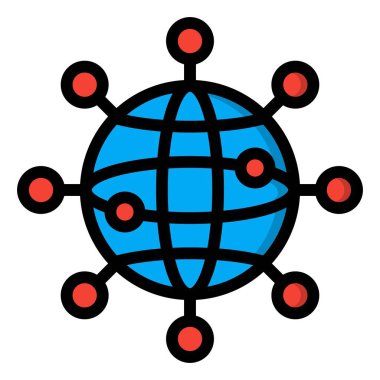 Ağ Vektörü Simgesi Tasarım İllüstrasyonu