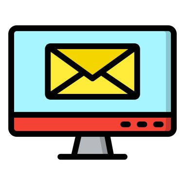 E- posta Vektör Simgesi Tasarım İllüstrasyonu