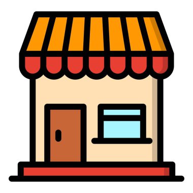 Kahve Dükkanı Vektör Simgesi Tasarım İllüstrasyonu