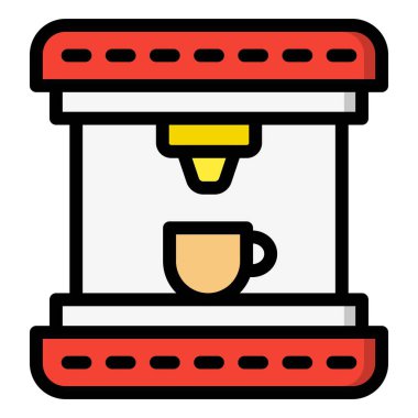 Kahve Üreticisi Vektör Simgesi Tasarım İllüstrasyonu