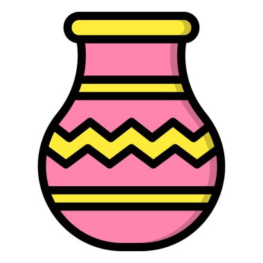 Çömlek Vektörü Simgesi Tasarım Çizimi