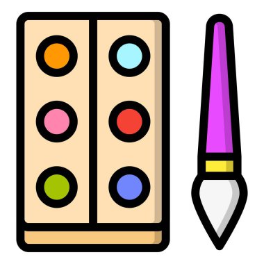 Suluboya Vektör Simgesi Tasarım İllüstrasyonu