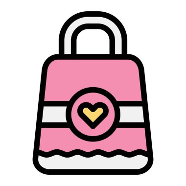 Hediye çantası Vektör Simgesi Tasarım İllüstrasyonu