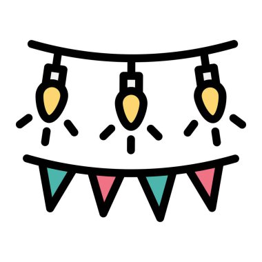 Garland Vektör Simgesi Tasarım Çizimi