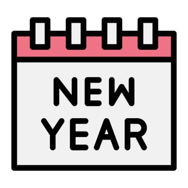 Yeni Yıl Vektör Simgesi Tasarım İllüstrasyonu