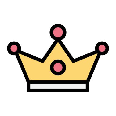 Crown Vektör Simgesi Tasarım İllüstrasyonu