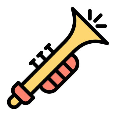 Trompet Vektörü Simgesi Tasarım İllüstrasyonu