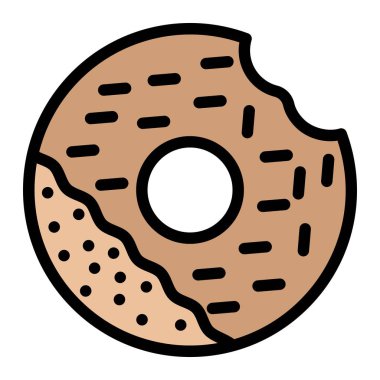 Donut Vektör Simgesi Tasarım Çizimi