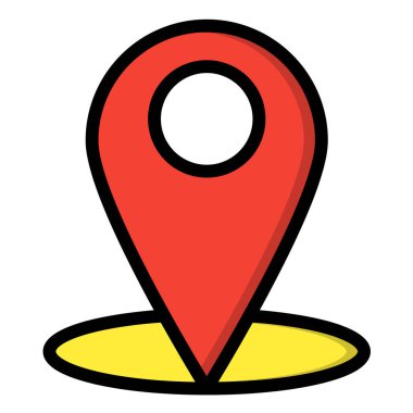 Pin Vektör Simgesi Tasarım Çizimi