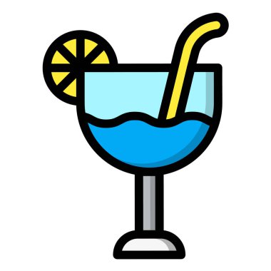 Kokteyl Vektör Simgesi Tasarım İllüstrasyonu