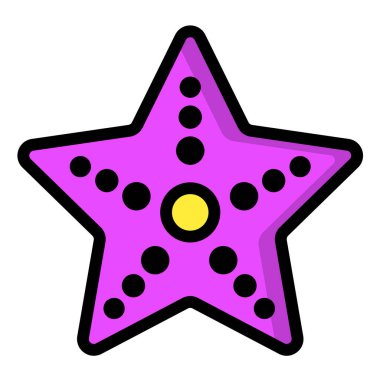 Denizyıldızı Vektör Simgesi Tasarım Çizimi