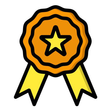 Rozet Vektörü Simgesi Tasarımı İllüstrasyonu