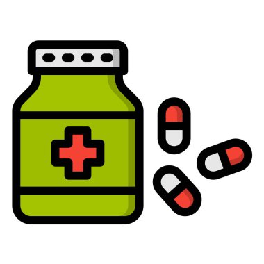 Kapsül Vektör Simgesi Tasarım İllüstrasyonu