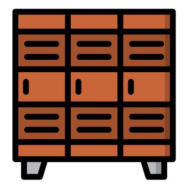 Dolap Vektörü Simgesi Tasarım İllüstrasyonu