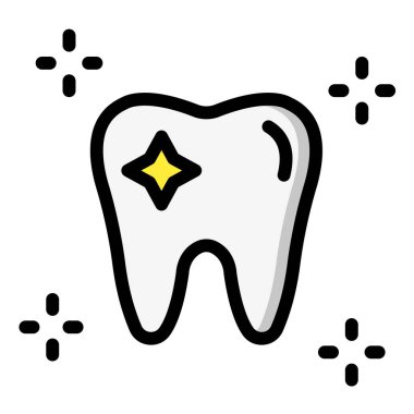 Temiz Diş Vektörü Simgesi Tasarım Çizimi