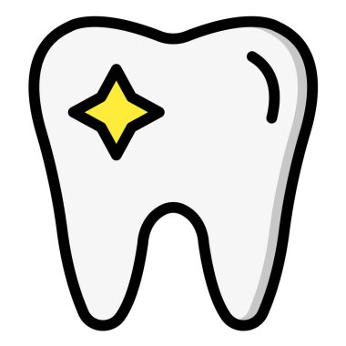 Diş Temizleme Vektörü Simgesi Tasarım İllüstrasyonu