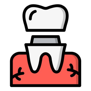 Diş Tacı Vektör Simgesi Tasarım İllüstrasyonu