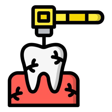 Diş Sondajı Vektör Simgesi Tasarım İllüstrasyonu