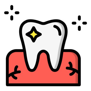 Diş Sağlığı Vektörü Simgesi Tasarım İllüstrasyonu