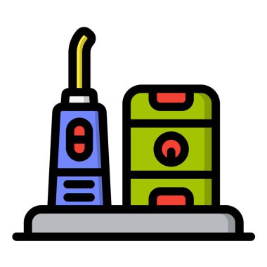 Diş Sulama Vektörü Simgesi Tasarım İllüstrasyonu