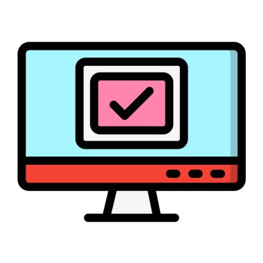 İşaretli Kutu Vektör Simgesi Tasarım İllüstrasyonu