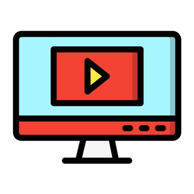 Oynatma düğmesi Vektör Simgesi Tasarım İllüstrasyonu